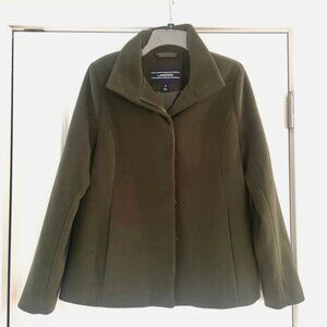 Land's End * Women's Collared Coat * Button Closure * Dark Green * Size 4